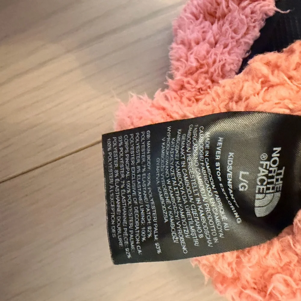 The North Face Fuzzy Pink Kids Mittens